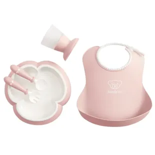 BabyBjörn 5-Piece Pastel Pink Tableware Set with Bib