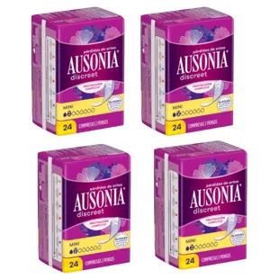 Mini compressa feminina para perda de urina Ausonia Discreet 4x24 unidades