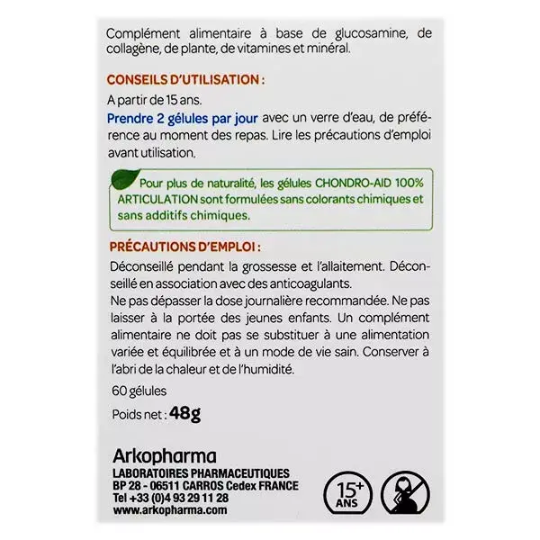 Arkopharma Chondro-Aid 100 % Articulation  60 capsule