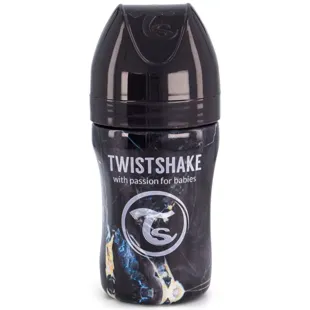 Biberon Anti-Colique Twistshake Marbre Acier Noir 260 ml