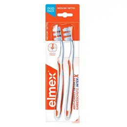 Elmex Inter X Duo Pack Brosse à Dents Medium Pack de 2