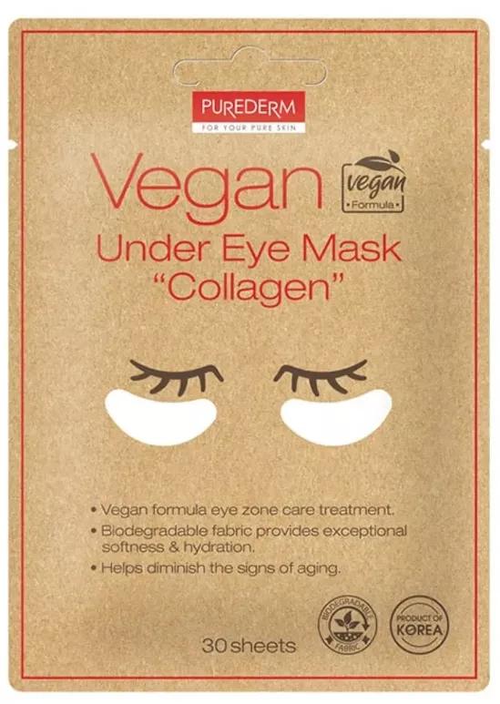 Purederm Vegan Under Eye Mask Colágeno 30 unidades