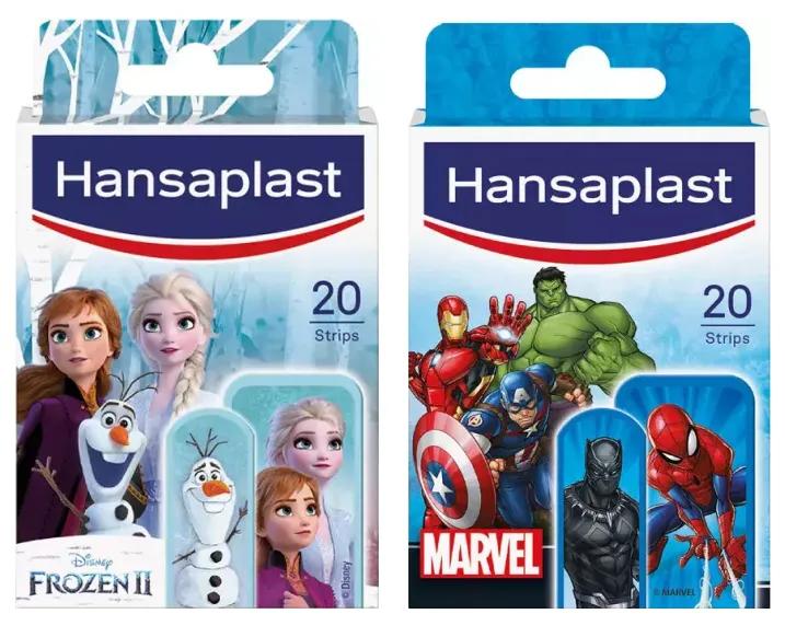 Pansements pour enfants Hansaplast Frozen 20 unités + Marvel 20 unités