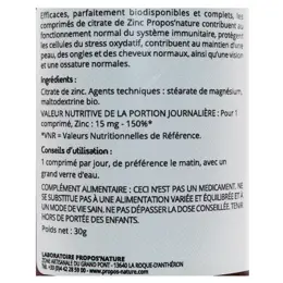 Propos'Nature Citrate de Zinc 60 comprimés