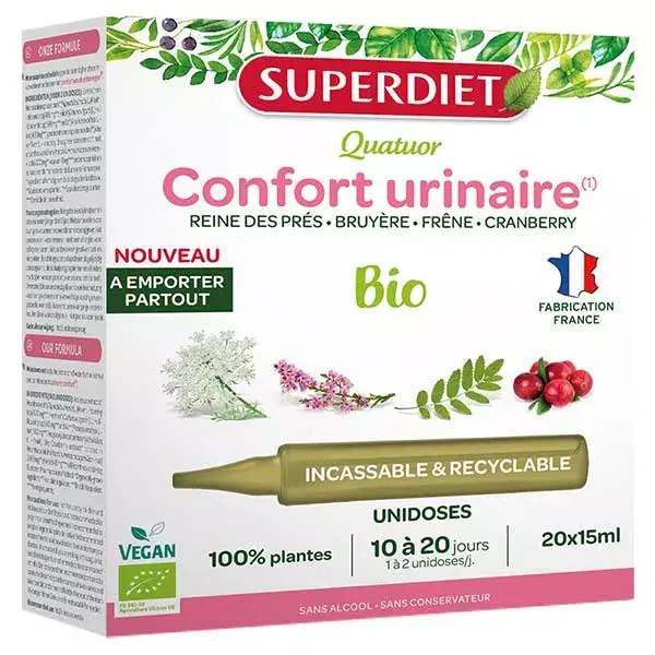 Superdiet Quatuor Confort Urinaire Bio 20 unidoses