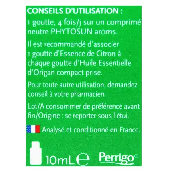 Phytosun Aroms Oregano Essential Oil Compact Organic 10ml