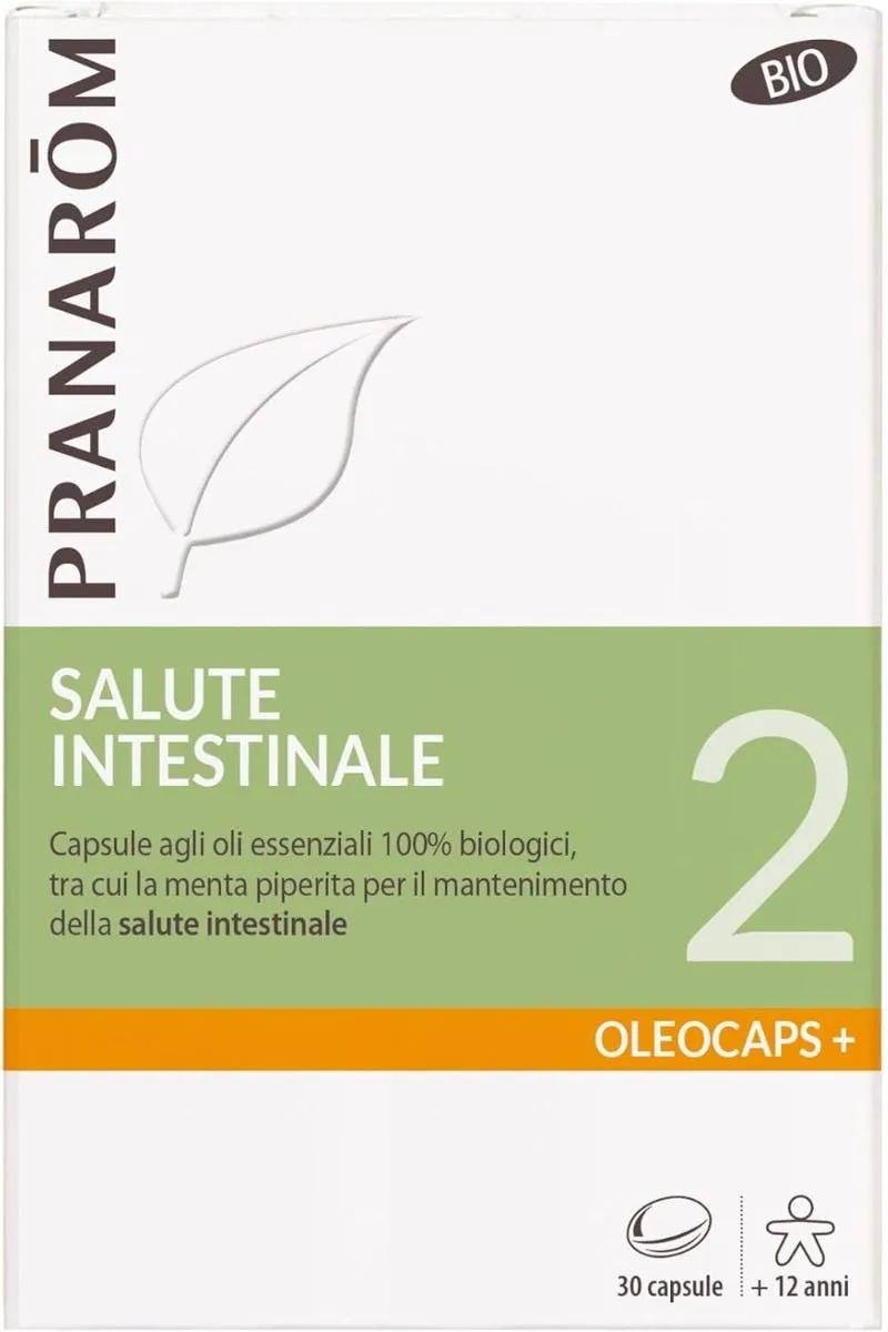 Pranaram Oleocaps+ 2 Salute Intestinale Con Olii Essenziali di Origano, Cannella cinese, Menta piperita e Limone Bio 30 Capsule predosate