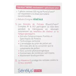 Sérélys Meno Ménopause Bouffées de Chaleur Fatigue 30 gélules