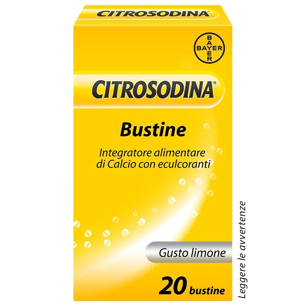 Citrosodina Effervescente Digestivo e Integratore alimentare con Calcio Gusto Limone 20 Bustine