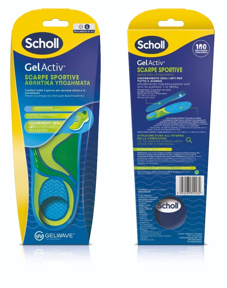 Scholl GelActiv Soletta Uomo per Scarpe Sportive Taglia L (40-46.5)