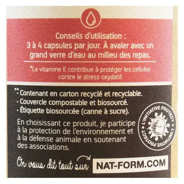 Nat & Form Eco Responsable Olio di Borragine e Primula bio + Vitamina E Integratore Alimentare 120 capsule