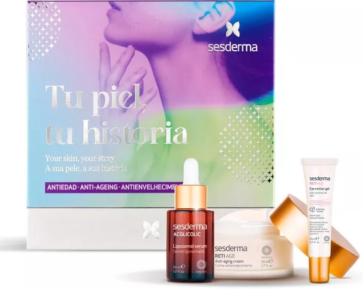 Sesderma Sérum Acglicolic 30 ml + Creme Reti Age 50 ml + Contorno Olhos 15 ml