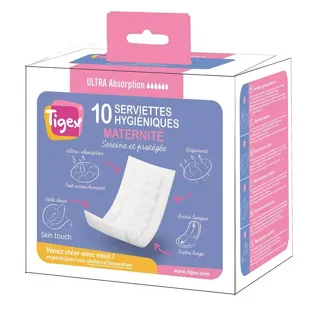 Compressas pós-parto Tigex 10 unidades