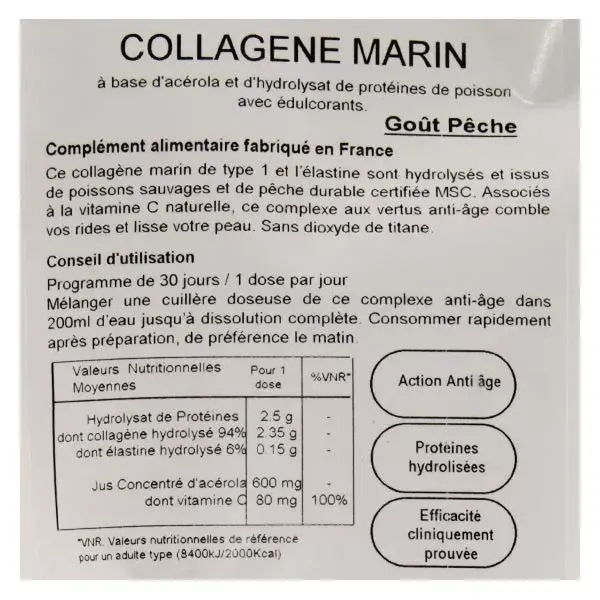 Valebio Collagène Marin Elastine Vitamine C 150g