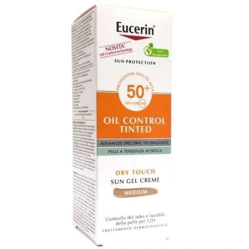 Eucerin Oil Control Tinted Gel Creme SPF50+ Colore Medium Pelle A Tendenza Acneica 50 ml