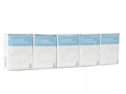 Lote muy suave de marca blanco pañuelos de bolsillo de 10 x 10
