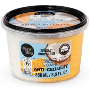 Organic Shop Anti-Cellulite-Körperpeeling Meersalz Orange und Kokosnuss 250 ml