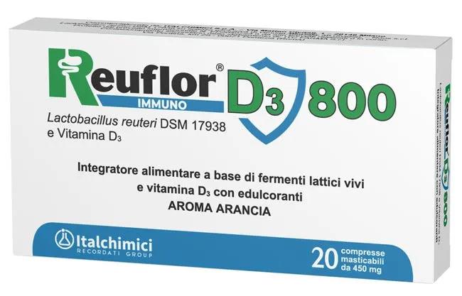 Reuflor D3 800 Integratore Benessere Intestinale 20 Compresse Masticabili