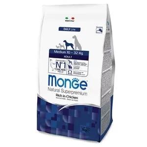 Monge Ricco Di Pollo Cibo Secco Cani Adulti Taglia Media Sacco 12Kg