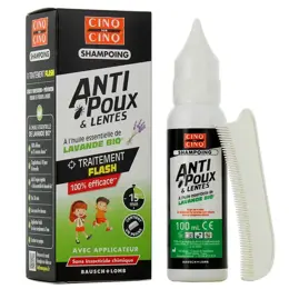 Cinq Sur Cinq Shampoing Lavande Anti-Poux & Lentes 100ml + Peigne