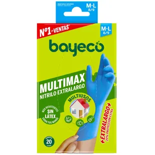 Bayeco Multimax Extra Long Nitrile Gloves Size M/L 20 units