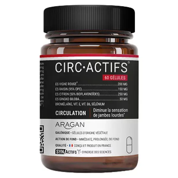 Aragan - Synactifs - Circactifs® - Circulation - Vigne Rouge - 60 gélules