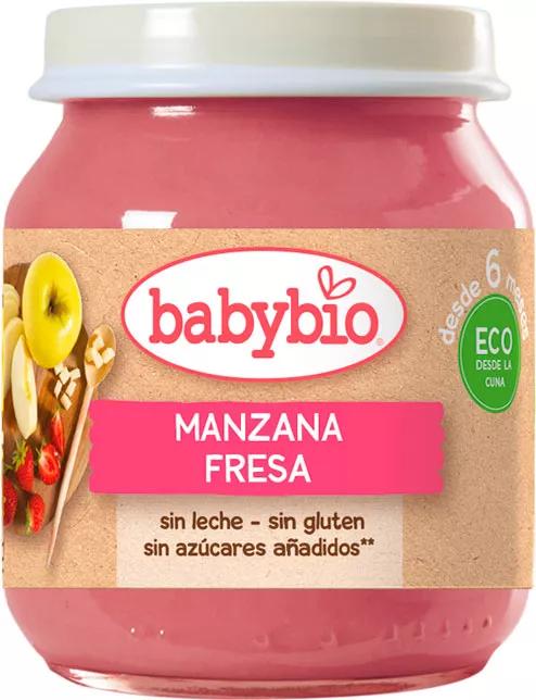 Babybio Apfel- und Erdbeerglas +6m 130 gr