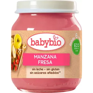 Babybio Apple and Strawberry Jar +6m 130 gr