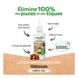 Clément Thékan Vétosan Lotion Antiparasitaire pour chiens et chats 150 ml