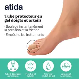 Atida Premiers Secours Tube Protecteur en Gel Doigts et Orteils 15cm