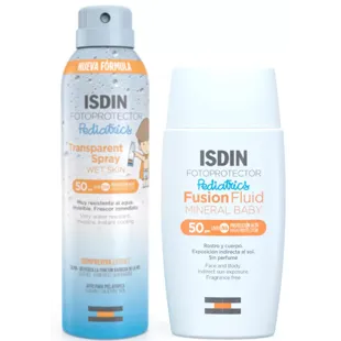 Isdin Pediatrics Mineral Baby SPF50+ 50ml +  Spray Transparente SPF50 250ml