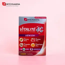 Forté Pharma Vitalité 4G Sénior Dynamisant Ginseng Ginkgo 20 ampoules