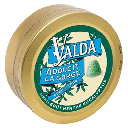 Valda Adoucit la gorge Gommes Goût Menthe Eucalyptus 50g
