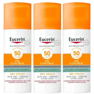 Eucerin Gel-Creme Oil Control Dry Touch LSF50+ 3x50 ml