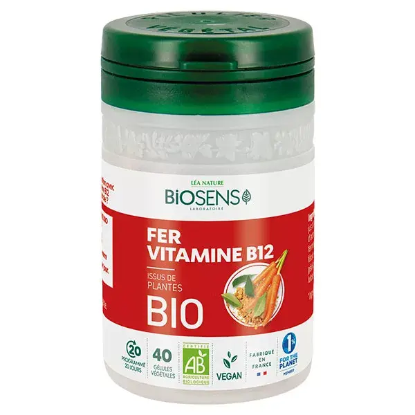 Biosens Fer Vitamine B12 Bio 40 gélules végétales