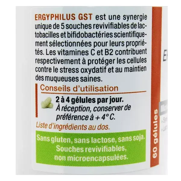 Nutergia Ergyphilus GST Probiotiques 60 gélules