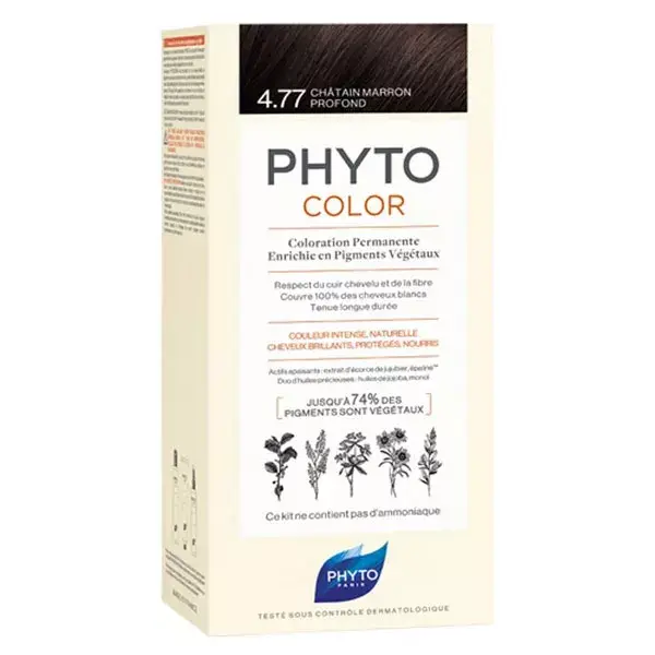 Phyto PhytoColor Coloration Permanente N°4.77 Châtain Marron Profond