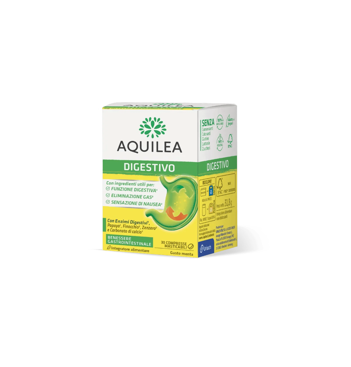 Aquilea Digestivo Integratore Per il Benessere Gastrointestinale 30 Compresse Masticabili