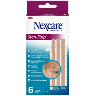 Sutura adesiva 3M Steri Strip 6 mm x 7,5 cm 3 unidades