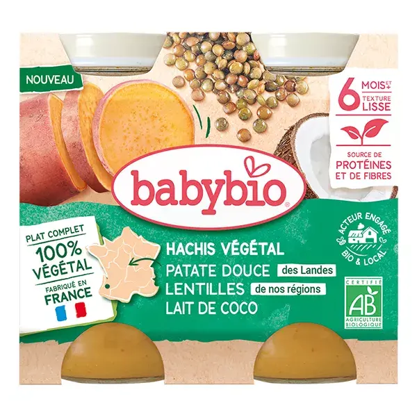 Babybio Vegetable Hash Sweet Potato Lentils Organic Coconut Milk 400g