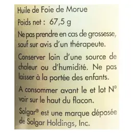 Solgar Huile de foie de Morue 100 Softgels