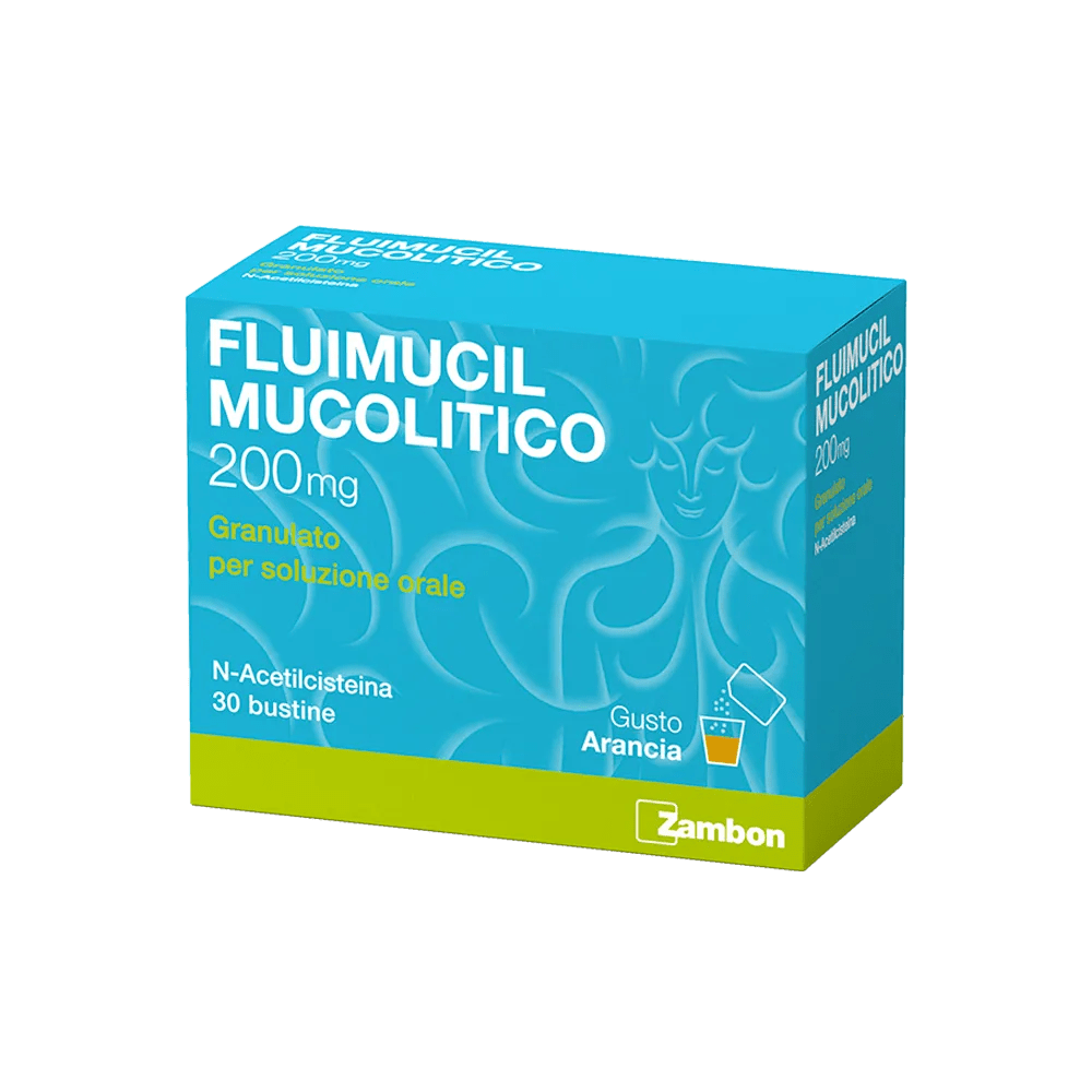 Fluimucil Mucolitico 200 mg Granulato N-acetilcisteina 30 Bustine