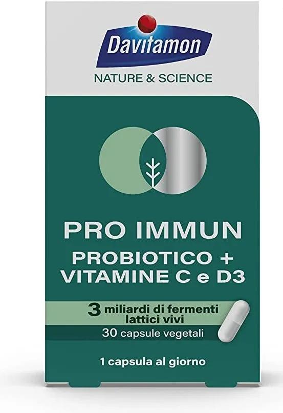 Davitamon Pro Immun Integratore per il Benessere della Flora Intestinale e Sistema Immunitario 30 Capsule Vegetali