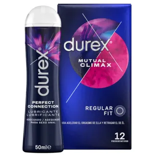 Durex Mutual Climax Preservativos 12 uds + Perfect Connection Lubricante 50 ml