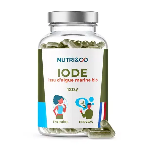 Nutri&Co Iode d'Algue Marine Bio Soutien de la Thyroïde 120 gélules Végan