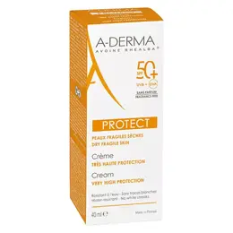 A-Derma Protect Crème Très Haute Protection SPF50+ Non Parfumée 40ml