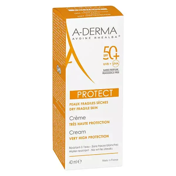 Aderma Protect Crema Muy Alta Proteción SPF50+ Sin Perfume 40ml