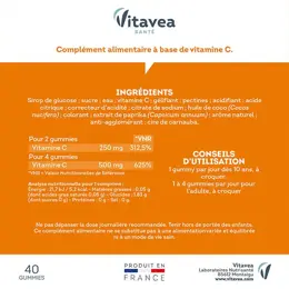 Vitavea Vitamine C 500 Mg Gummies Energie Au Quotidien 40 gummies