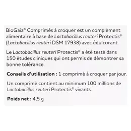 BioGaia Probiotiques Lactobacillus Reuteri Protectis Arôme Fraise 10 comprimés 