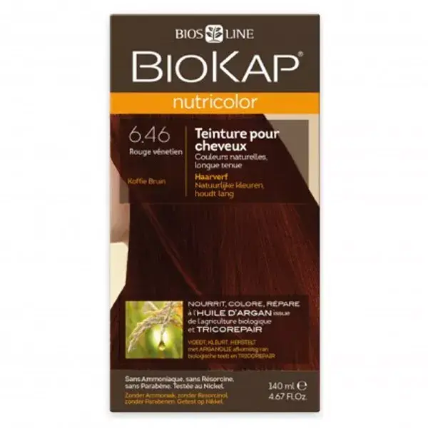 Biokap Nutricolor Teinture pour Cheveux 6.46 Rouge Vénitien 140ml